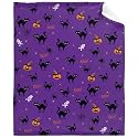 Halloween Bat Pumpkin Spiderweb Blanket - Super Soft Fleece Throw for Couch, Bed - 120x90 Extra Large for Family