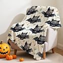Bat Blanket Halloween Blanket for Boys Girls Gothic Stuff,60x50in