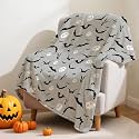 Bat Blanket Halloween Blanket for Boys Girls Gothic Stuff,80x60in