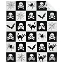 Halloween Black Cat Skull Blanket - Super Soft Fleece Throw Blanket for Couch, Bed - 120x90 Extra Large for Family