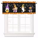 Halloween Black Spooky Gnome kitchen valances for windows 42x12 Inch