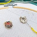 Halloween Black and White Spider Web Cross Stitch Needle Minder, Needle Minder Magnetic, Needle Holder for Cross Stitch, Sewing, Embroidery and Needlework Accessories, Enamel and Magnetic（2 PCS）