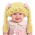 Halloween Cabbage Costume Yarn Wig, Beige 4, Long Braided Pigtails