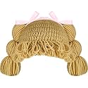 Halloween Cabbage Costume Yarn Wig, Beige 1, Loop Pigtails
