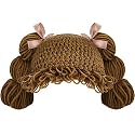 Halloween Cabbage Costume Yarn Wig, Brown 1, Loop Pigtails