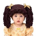Halloween Cabbage Costume Yarn Wig, Dark Brown 5, Curly Spiral Pigtails