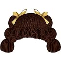 Halloween Cabbage Costume Yarn Wig, Dark Brown 1, Loop Pigtails