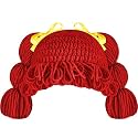 Halloween Cabbage Costume Yarn Wig, Red 1, Loop Pigtails
