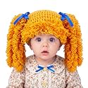 Halloween Cabbage Costume Yarn Wig, Yellow 5, Curly Spiral Pigtails