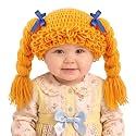 Halloween Cabbage Costume Yarn Wig, Yellow 4, Long Braided Pigtails