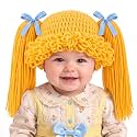 Halloween Cabbage Costume Yarn Wig, Yellow 3, Straight Pigtails