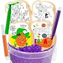 Halloween Cookies Decorating Kit Coloring Gift For Kids | 4 Jumbo Cookies + 3 Edible Markers | Individually Wrapped | Activities Pumpkin Witch Ghost Holiday Fall DIY Food