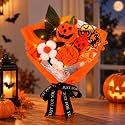 Halloween Crochet Flower Bouquet with Pumpkin amp