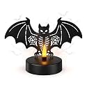 Halloween Decor, Bat Metal Light with Dancing Flame Effect, Tabletop Decor