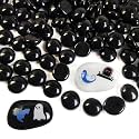 Halloween Decor Black Flat Marbles 5 Lb, Glass Gems for Vase &amp; Crafts