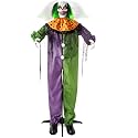 Halloween Decorations Animatronic Clown 72" Horror Clown Animated Standing Sound Activated Red Eyes Moving Head Side to Side Creepy Voice for Graveyard Porch Outdoor Haunted House Halloween Party Prop