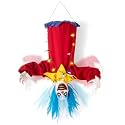 Halloween Decorations Animatronic Clown Creepy Hanging or Standing Horror Clown with Moving Arms Light-Up Eyes &amp; 8 Modes Colorful Lights Sound Activated Haunted House Indoor Outdoor Party Prop Decor