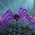 Halloween Decorations Halloween Spider Lights with Timer 82 LED Light Up Giant Spider Outdoor Waterproof Battery Operated for Indoor Decor, Includes Artificial Spider Web,1 Pack