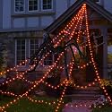 Halloween Decorations Outdoor 455 LED Spider Web Decoration + 59" Spider