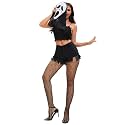 Halloween Fishnet Tights Black Gothic Ghost Pattern Stockings for Women Creepy Costume Party Cosplay Pantyhose