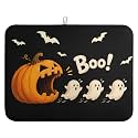Halloween Ghost Dish Drying Mats Spooky Pumpkin Dish Mat Bat Drying Matt Dishes Dryer Pad for Kitchen Counter Absorbent Microfiber Washable Foldable Reusable 18x24 in