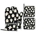Halloween Ghost Oven Mitts and Pot Holders Sets 4 Pack