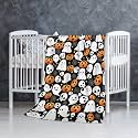 Halloween Ghosts Baby Blanket Gifts Super Soft Swaddle Newborn Cozy Baby Receiving Blanket Stroller Throw Blanket for Crib 40x30 in for Puppy