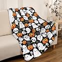 Halloween Ghosts Blanket - Super Soft Fleece Throw Blanket, Cozy Flannel, Air Conditioning, 50x40 in, Kid