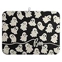 Halloween Ghosts Dish Drying Mat Black and White Large Kitchen Mats Dish Drying Pad Absorbent Dish Dryer Mat for Kitchen Countertops Microfiber Drainer Pad Dish Drying Mats (18x24 in)