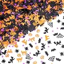 Halloween Glitter Confetti Sequins - 60g Bulk Pack of Metallic Foil Pumpkin Bat Spider Witch cat star spider web for Halloween Table Decorations, Party Supplies - 2.8oz