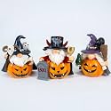 Halloween Gnome Set of 3PCS Halloween Gnomes Pumpkin Themed Resin Halloween Gnomes Decor for Tier Tray Vampire Wizard Witch Gnomes Gifts for Women(Pumpkin)