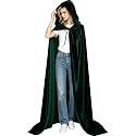 Halloween Hooded Cloak Unisex Adults Hooded Cloak Long Velvet Cape Halloween Christmas Cosplay Costumes