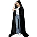 Halloween Hooded Cloak Unisex Adults Hooded Cloak Long Velvet Cape Halloween Christmas Cosplay Costumes