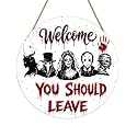 Halloween Killer Sign for Front Door Halloween Horror Welcome Sign 12x12 In