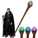 Halloween LED Light Up Wizard Staff with Glass Crystal Ball