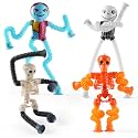 Halloween Pop Tubes Sensory Toys ,4 pcs Nightmare Before Christmas Fidget Toys for Kids with ADHD or Autism,Telescopic Suction Cup for Halloween Trick or Treat Gifts Party Favor for Toddlers