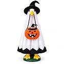 Halloween Porch Goose Outfit, Ghost Pumpkin Goose Costume Clothes for 23 Inch Goose Statue, Spooky Holiday Goose Decor Accessories, Outdoor Lawn Yard Front Porch Decoration