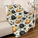 Halloween Pumkins Blanket Gifts - Super Soft Fleece Throw Blanket - Cozy Flannel Air Conditioning - For Couch, Bed - Kid - 50x40 in