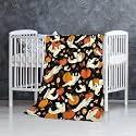 Halloween Pumpkin Baby Blanket Gifts Super Soft Swaddle Newborn Cozy Baby Receiving Blanket Stroller Throw Blanket for Crib 40x30 in for Puppy