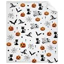 Halloween Pumpkin Bat Blanket Gifts Super Soft Fleece Throw Cozy Flannel Air Conditioning Blanket for Couch Bed 120x90 Extra Large for Family