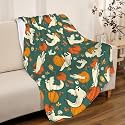 Halloween Pumpkin Blanket - Soft Fleece Throw Blanket, Cozy Flannel, Air Conditioning, 120x90 inches, Family