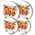 Halloween Pumpkin Electric Stove Burner Covers,4 Pcs Halloween Boo Round Stove Burner Covers，Witch Hats Gas Stove Burner Cover,8 Inch and 10 Inch Boo Metal Cooktop Home Decorative