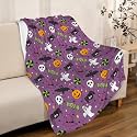Halloween Pumpkin Ghosts Fleece Throw Blanket - Cozy Air Conditioning Blanket for Couch, Bed - 80x60 inches - Adult