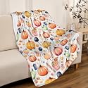 Halloween Pumpkins Blanket - Super Soft Fleece Throw Blankets - Cozy Flannel Air Conditioning - 120x90 in Family Size