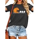 Halloween Shirts for Women Pumpkin Ghost Graphic
