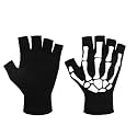 Halloween Skeleton Fingerless Glove for Men Women Halloween Costume Glove