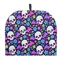Halloween Skull Bats Purple Tea Cozies for Teapot Dust Cover Kitchen Home Decorative Tea Pots Cozy with Insulation Pad for Housewife, Friend, Mom, Halloween Decorations