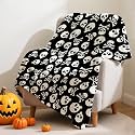 Halloween Skull Bones Blanket - Super Soft Fleece Throw for Couch, Bed - 80x60 Large for Adults