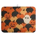 Halloween Spooky Pumpkin Dish Drying Mats Cute Ghost Dish Mat Fall Drying Matt Dishes Dryer Pad for Kitchen Counter Absorbent Microfiber Washable Foldable Reusable 18x24 in