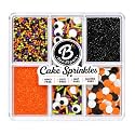 Halloween Sprinkles Edible, Black Orange Purple Jimmies for Cake Decorating